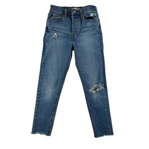 Levi's Womens Blue Distressed Wedgie Skinny Jeans - Medium Wash - Size 26